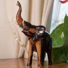 Charger l'image dans la galerie, Statuette Eléphant Africain - Noir & Beige