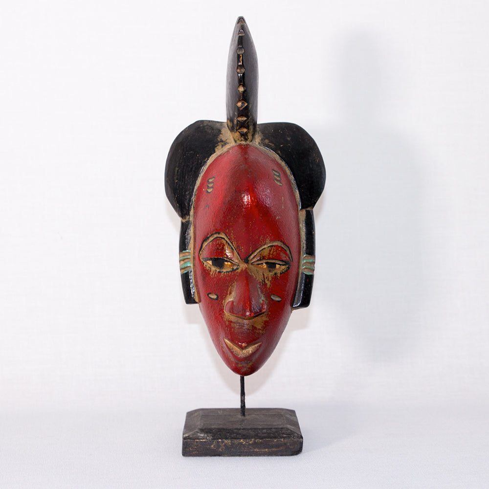 Masque Africain Femme Baoulé - Bois Rouge