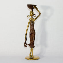 Charger l&#39;image dans la galerie, Statuette Femme Africaine - Calebasse - Bronze
