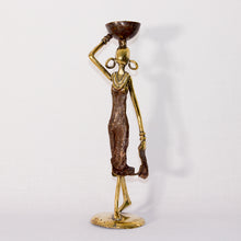 Charger l&#39;image dans la galerie, Statuette Femme Africaine - Calebasse - Bronze
