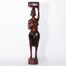 Charger l&#39;image dans la galerie, Statuette Femme Africaine - Porteuse - Bois
